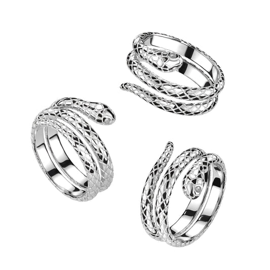 316L Stainless Steel Wrap Around Snake Ring