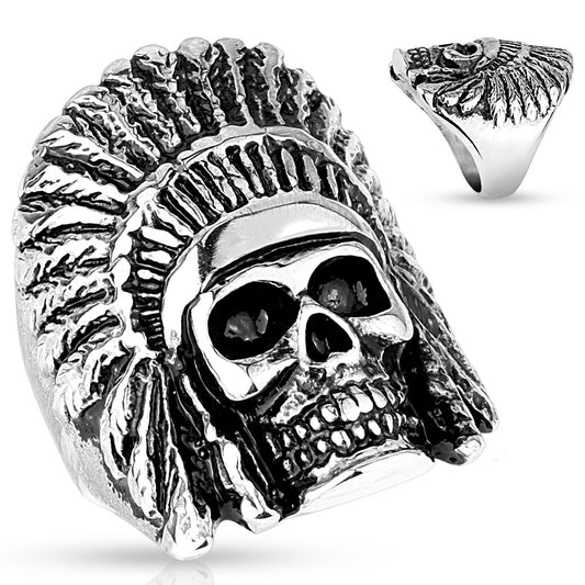 Stainles steel Indian Chief ring